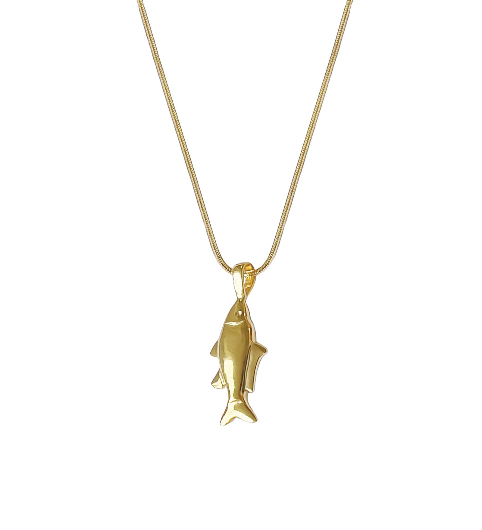 Kara Yoo-Lucky Fish Necklace-Necklaces-14k Gold Plated-Blue Ruby Jewellery-Vancouver Canada