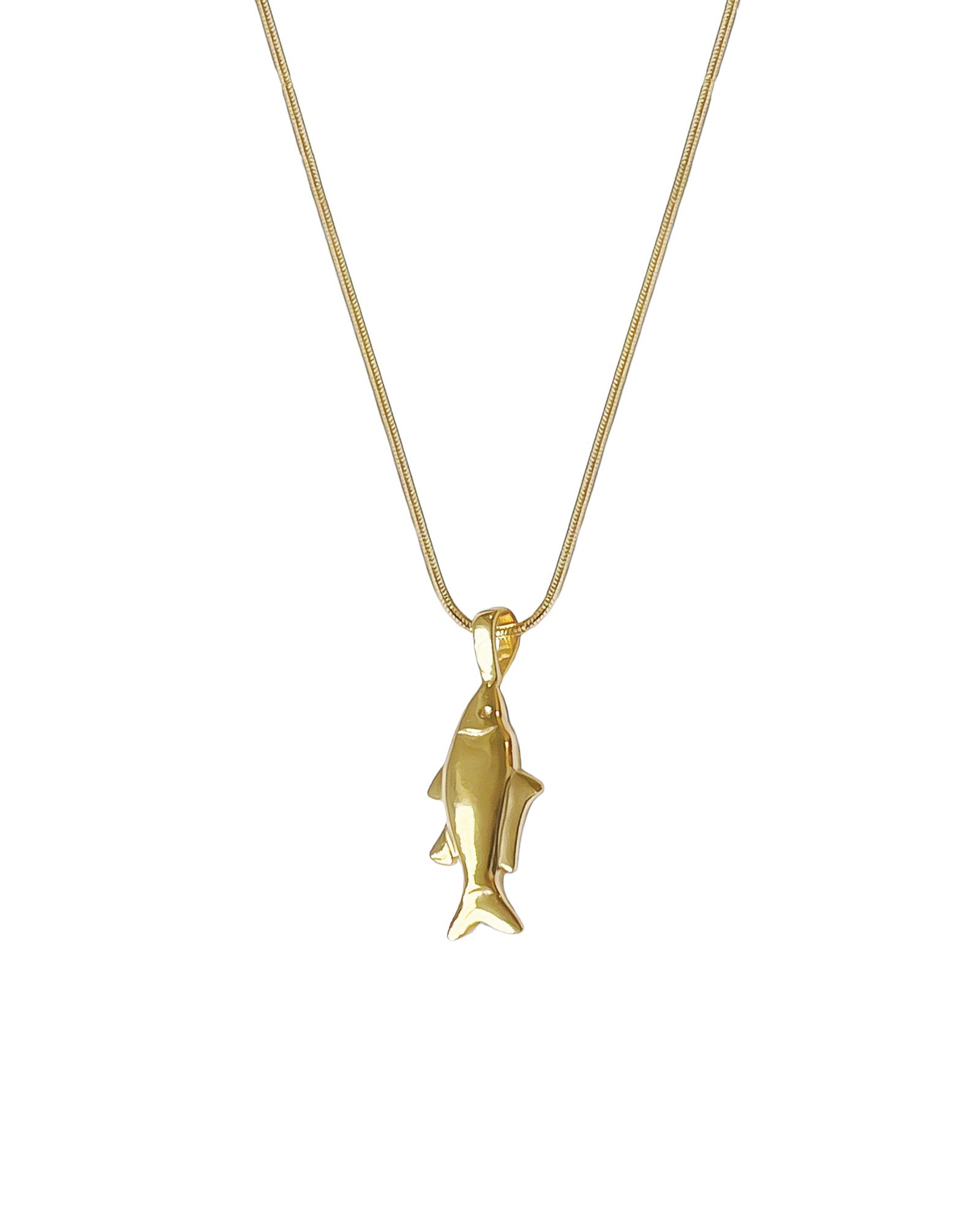 Kara Yoo-Lucky Fish Necklace-Necklaces-14k Gold Plated-Blue Ruby Jewellery-Vancouver Canada