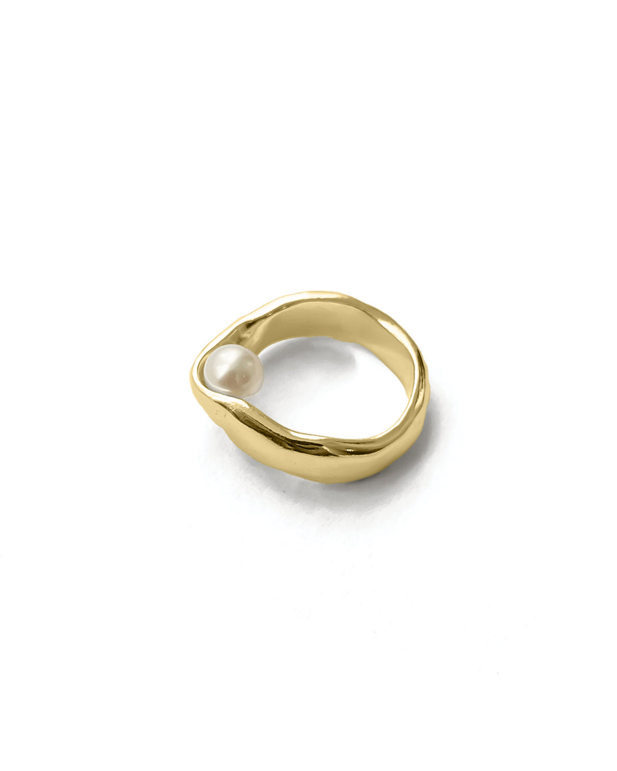 Kara Yoo-Hidden Ring-Rings-14k Gold Plated, White Pearl-6-Blue Ruby Jewellery-Vancouver Canada