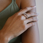 Loop 2 Ring Sterling Silver, White Pearl / 5