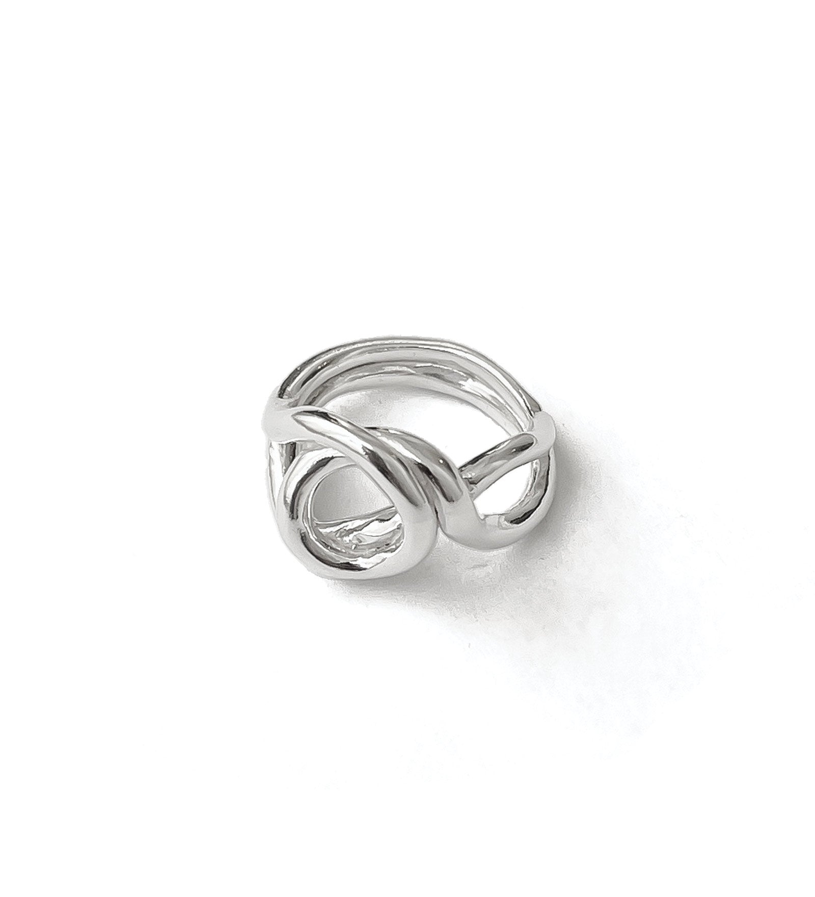 Loop 2 Ring Sterling Silver, White Pearl / 5