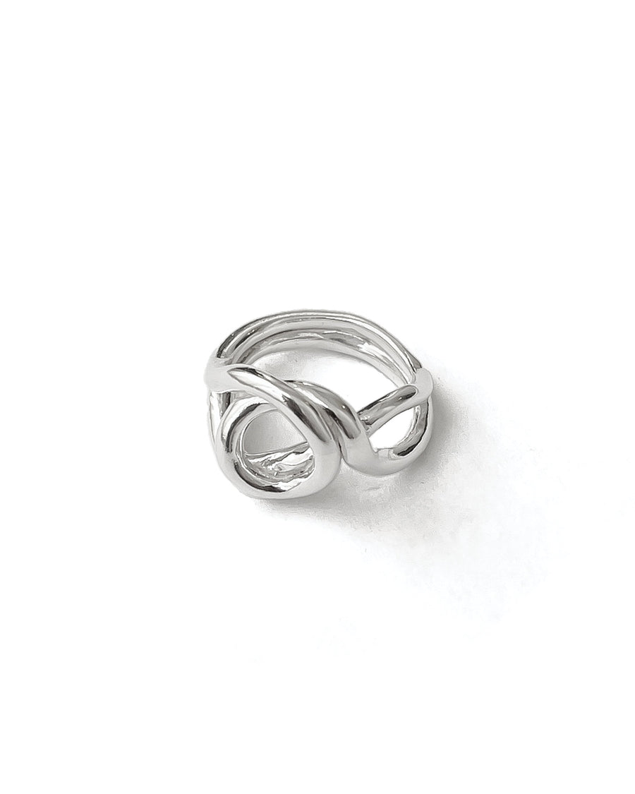 Loop 2 Ring Sterling Silver, White Pearl / 5