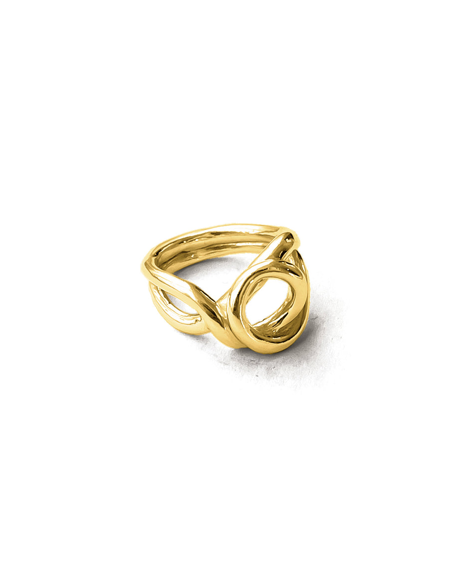 Loop 2 Ring 14k Gold Plated, White Pearl / 5