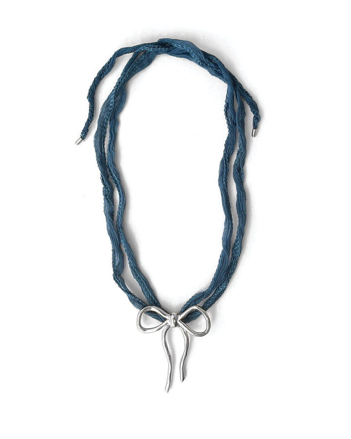 Kara Yoo-Dorothy Necklace-Necklaces-Sterling Silver, Marine Silk-Blue Ruby Jewellery-Vancouver Canada