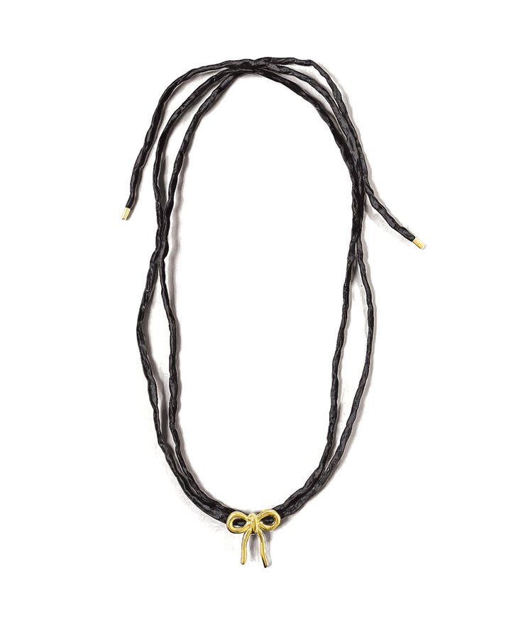 Kara Yoo-Maisie Necklace-Necklaces-14k Gold Plated, Black Silk-Blue Ruby Jewellery-Vancouver Canada