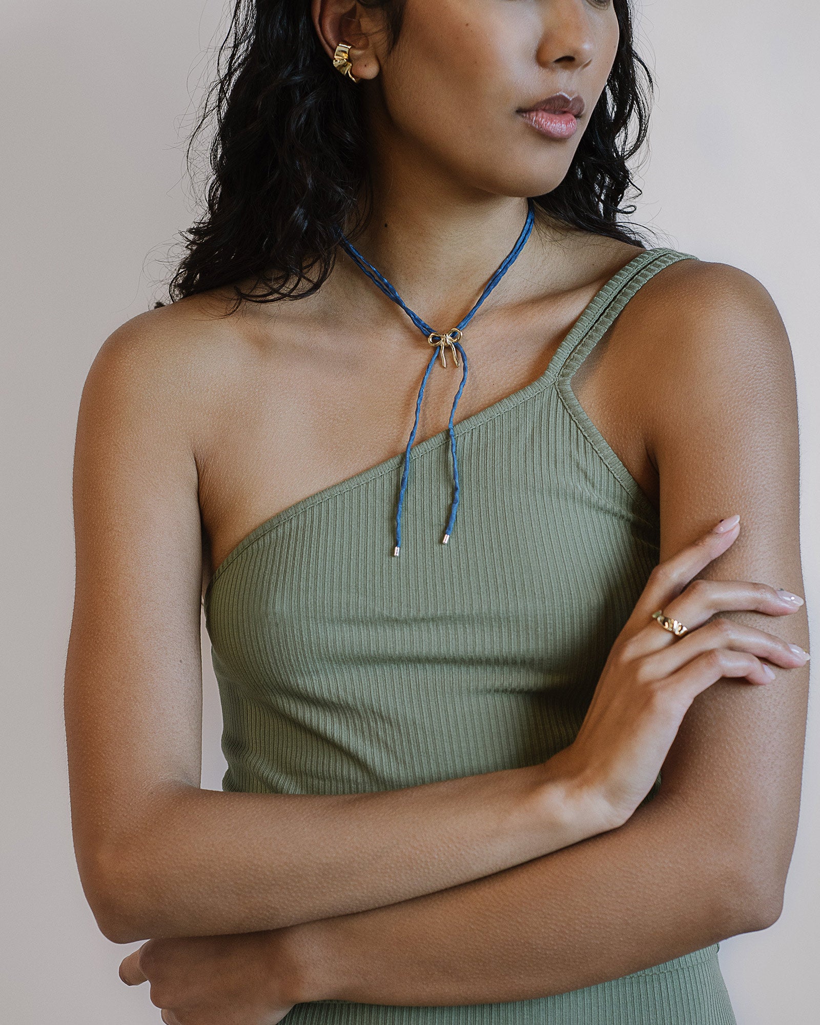 Maisie Necklace 14k Gold Plated, White Pearl