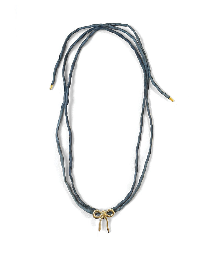 Kara Yoo-Maisie Necklace-Necklaces-14k Gold Plated, Marine Silk-Blue Ruby Jewellery-Vancouver Canada