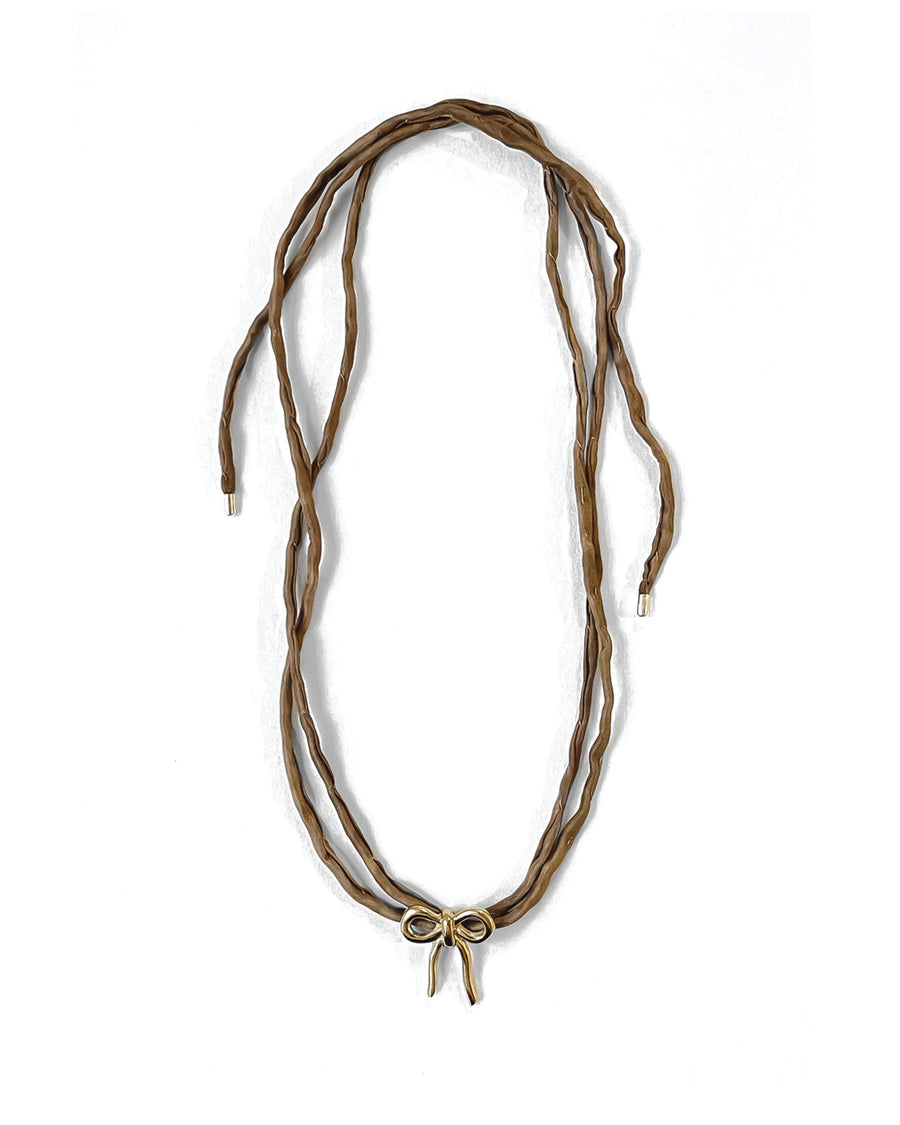 Kara Yoo-Maisie Necklace-Necklaces-14k Gold Plated, Mocha Silk-Blue Ruby Jewellery-Vancouver Canada