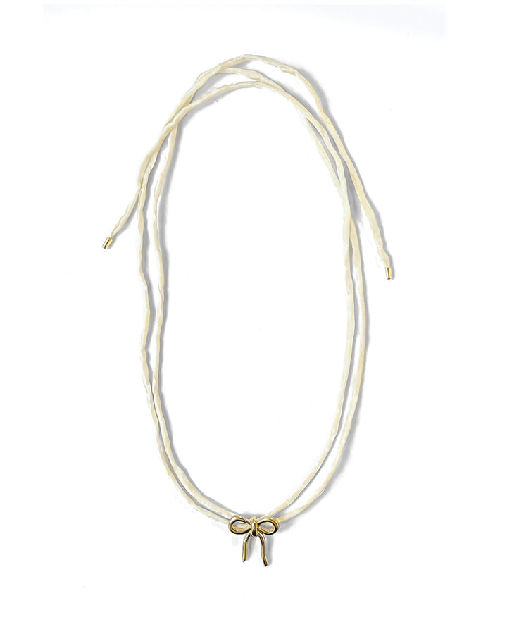 Kara Yoo-Maisie Necklace-Necklaces-14k Gold Plated, Cream Silk-Blue Ruby Jewellery-Vancouver Canada