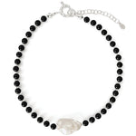 Kara Yoo-Mila 2 Necklace-Necklaces-Sterling Silver, White Pearl-Blue Ruby Jewellery-Vancouver Canada