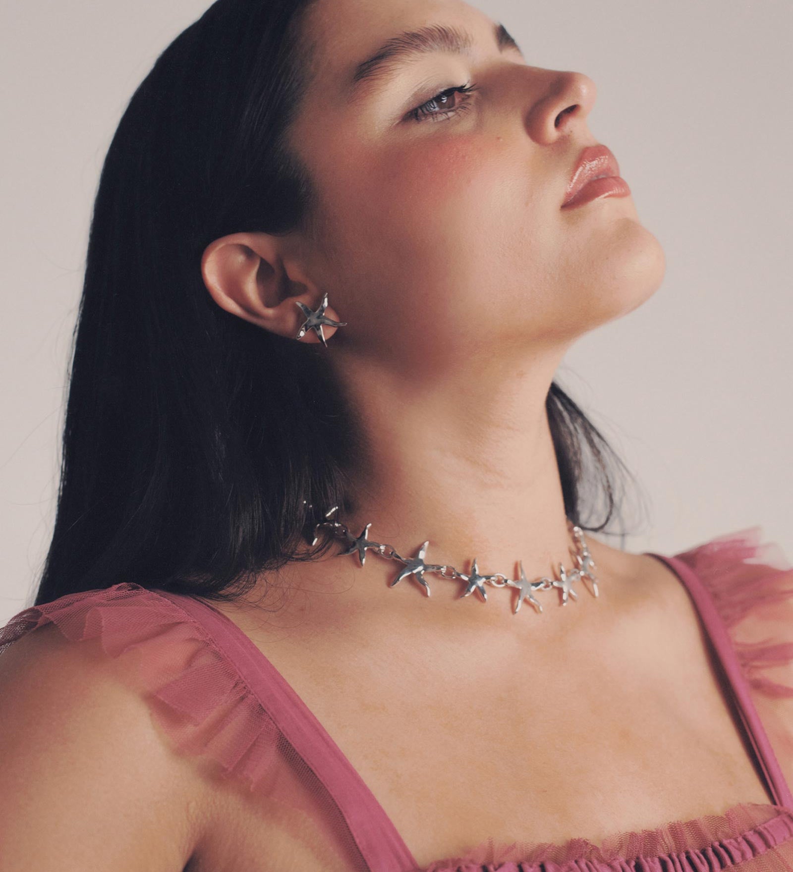 Celeste Necklace Rhodium Plated