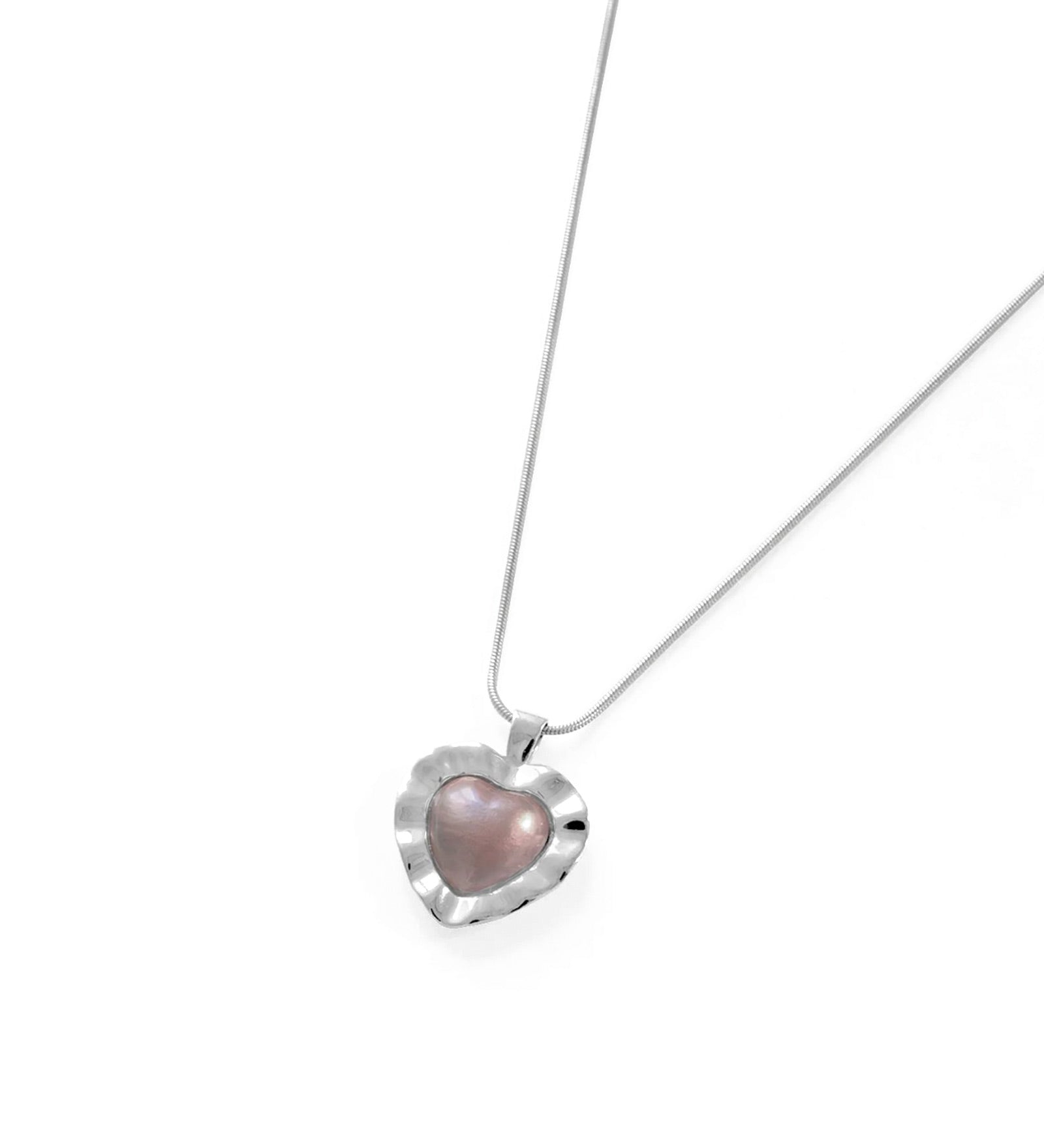 Wavy Heart Necklace Sterling Silver