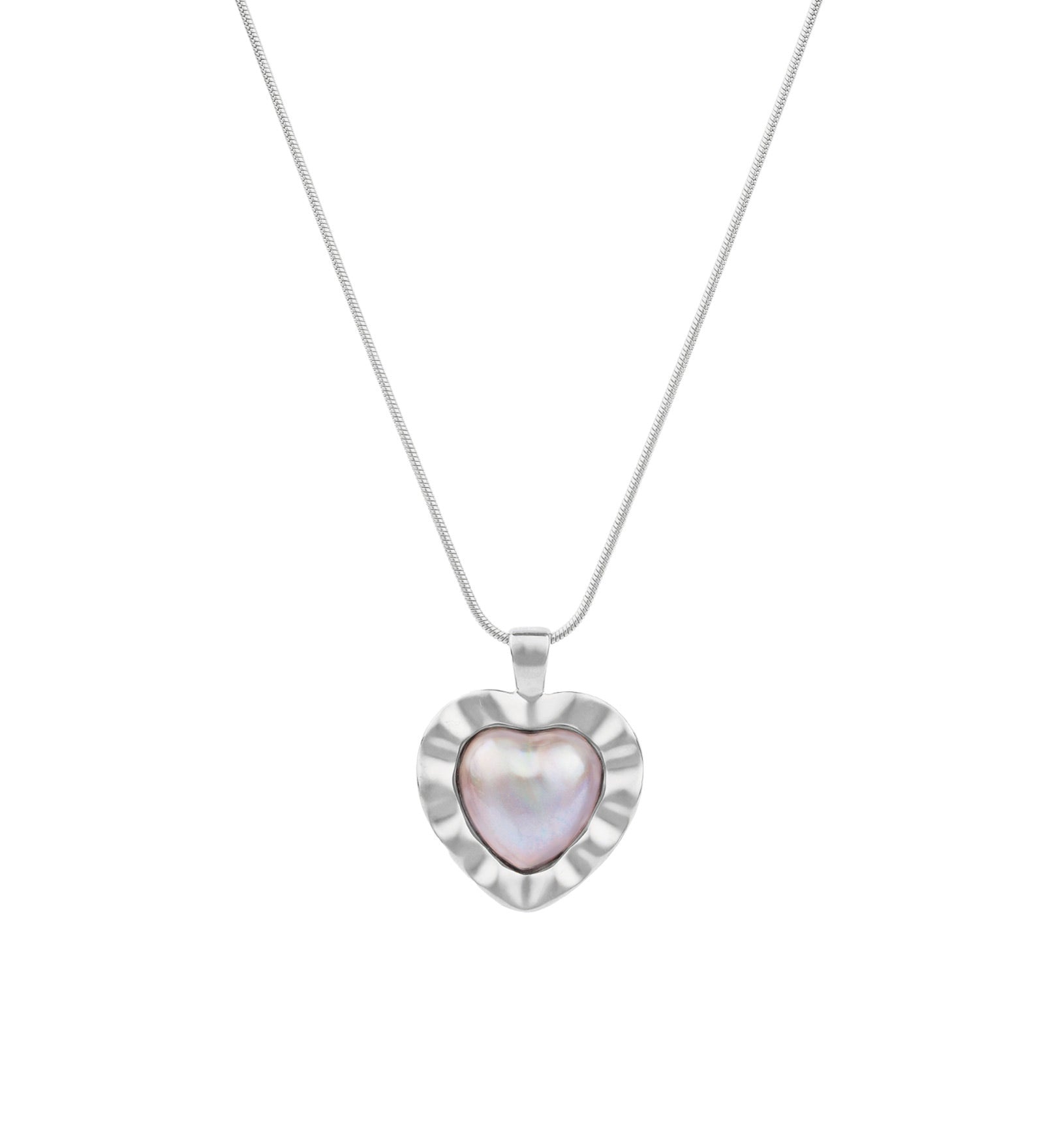 Kara Yoo-Wavy Heart Necklace-Necklaces-Sterling Silver-Blue Ruby Jewellery-Vancouver Canada