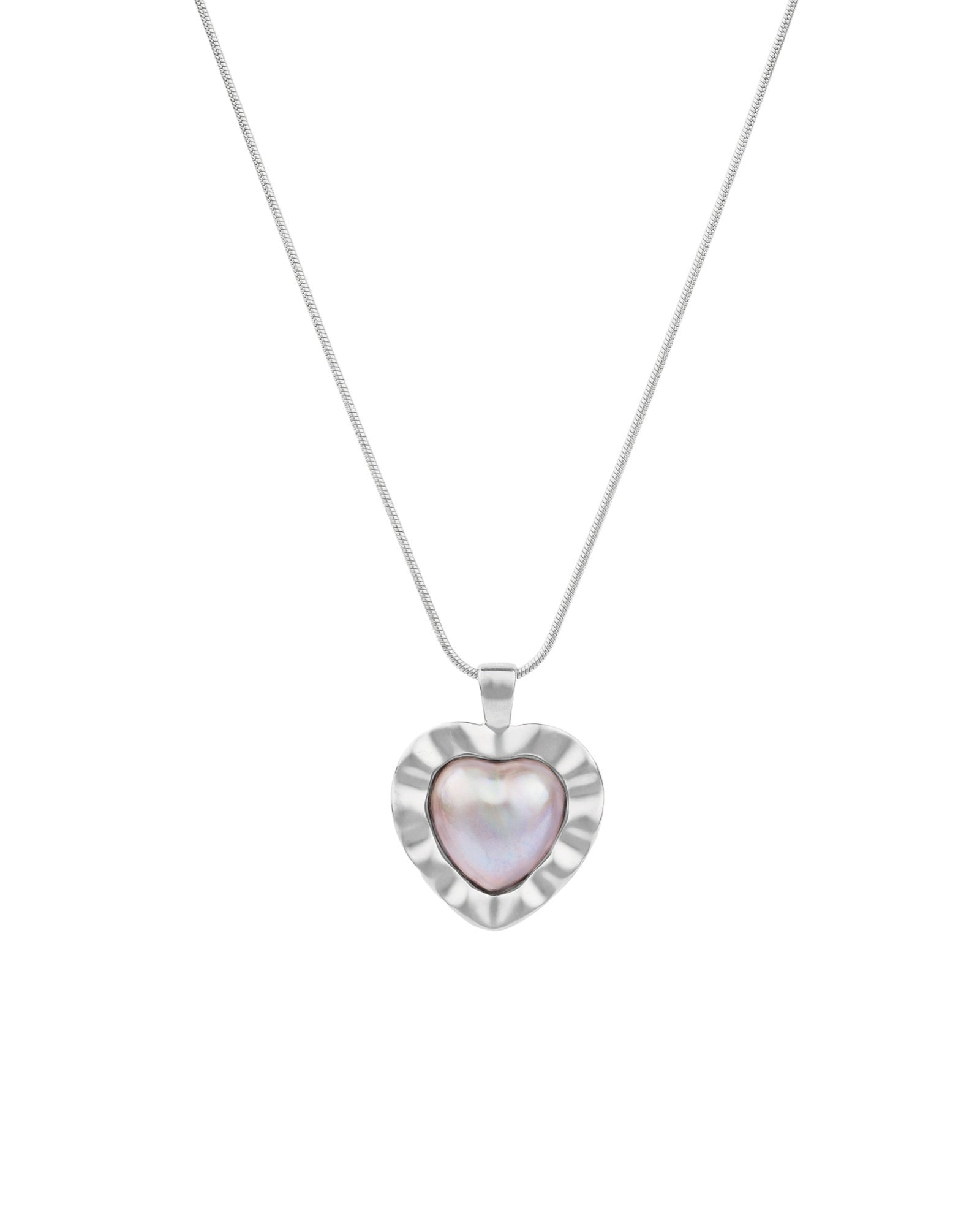 Kara Yoo-Wavy Heart Necklace-Necklaces-Sterling Silver-Blue Ruby Jewellery-Vancouver Canada