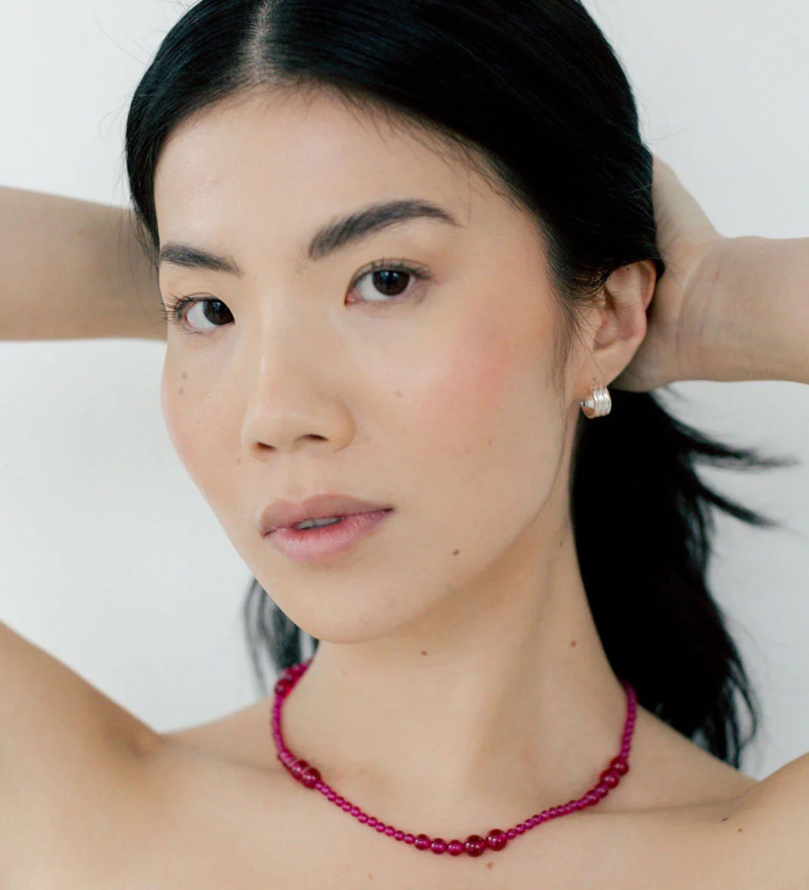 Avery Necklace Sterling Silver, Ruby