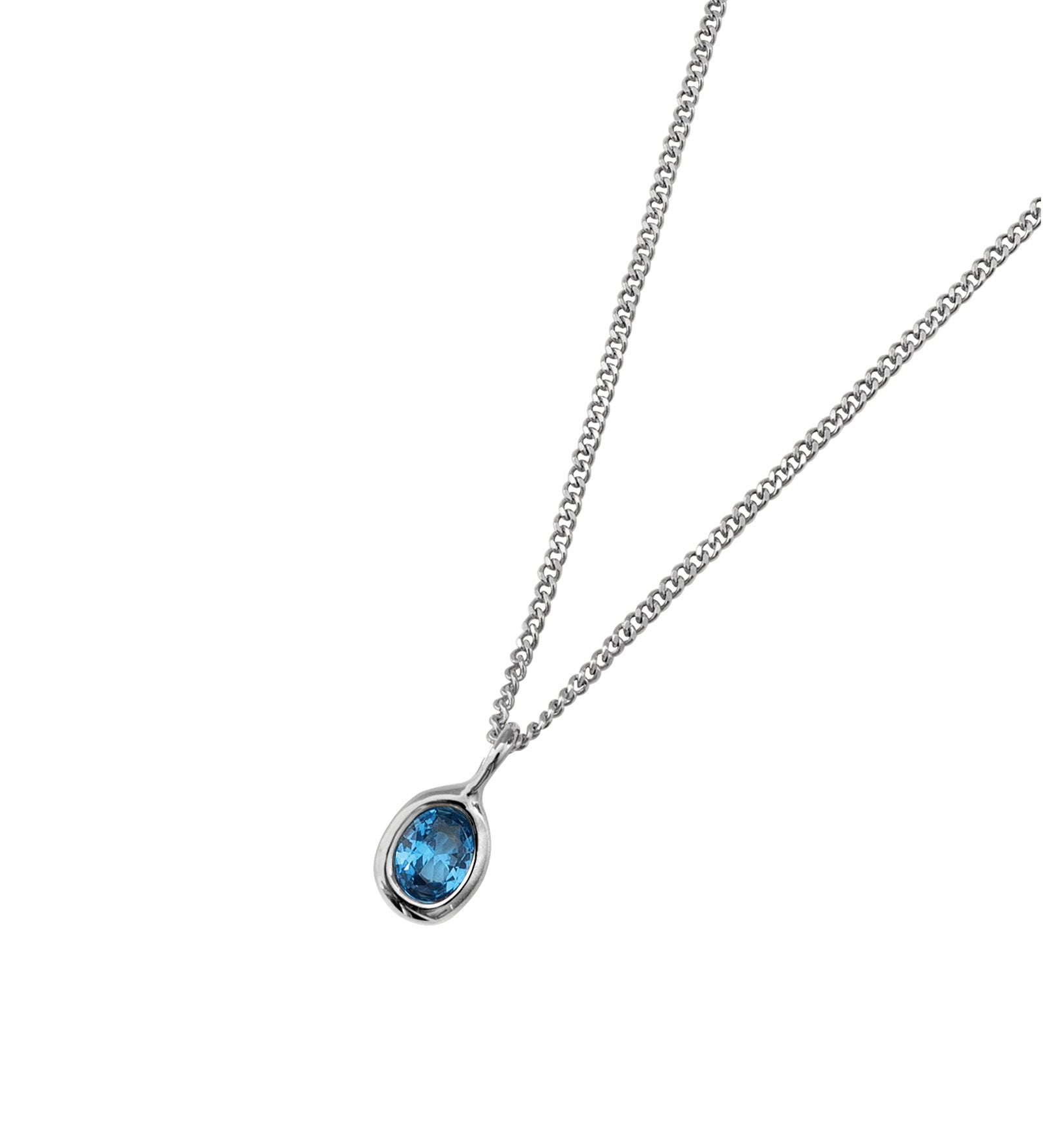 Ami Necklace Sterling Silver, Sky