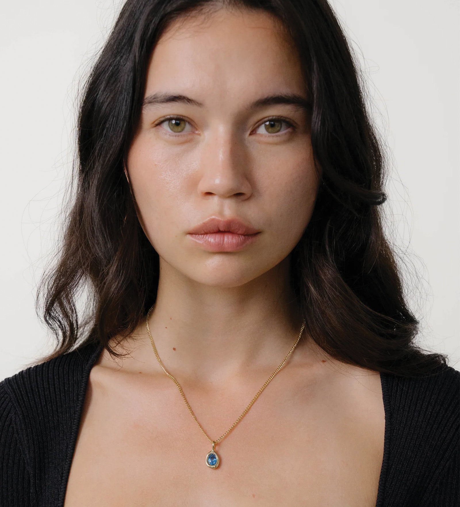 Ami Necklace 14k Gold Plated, Sky