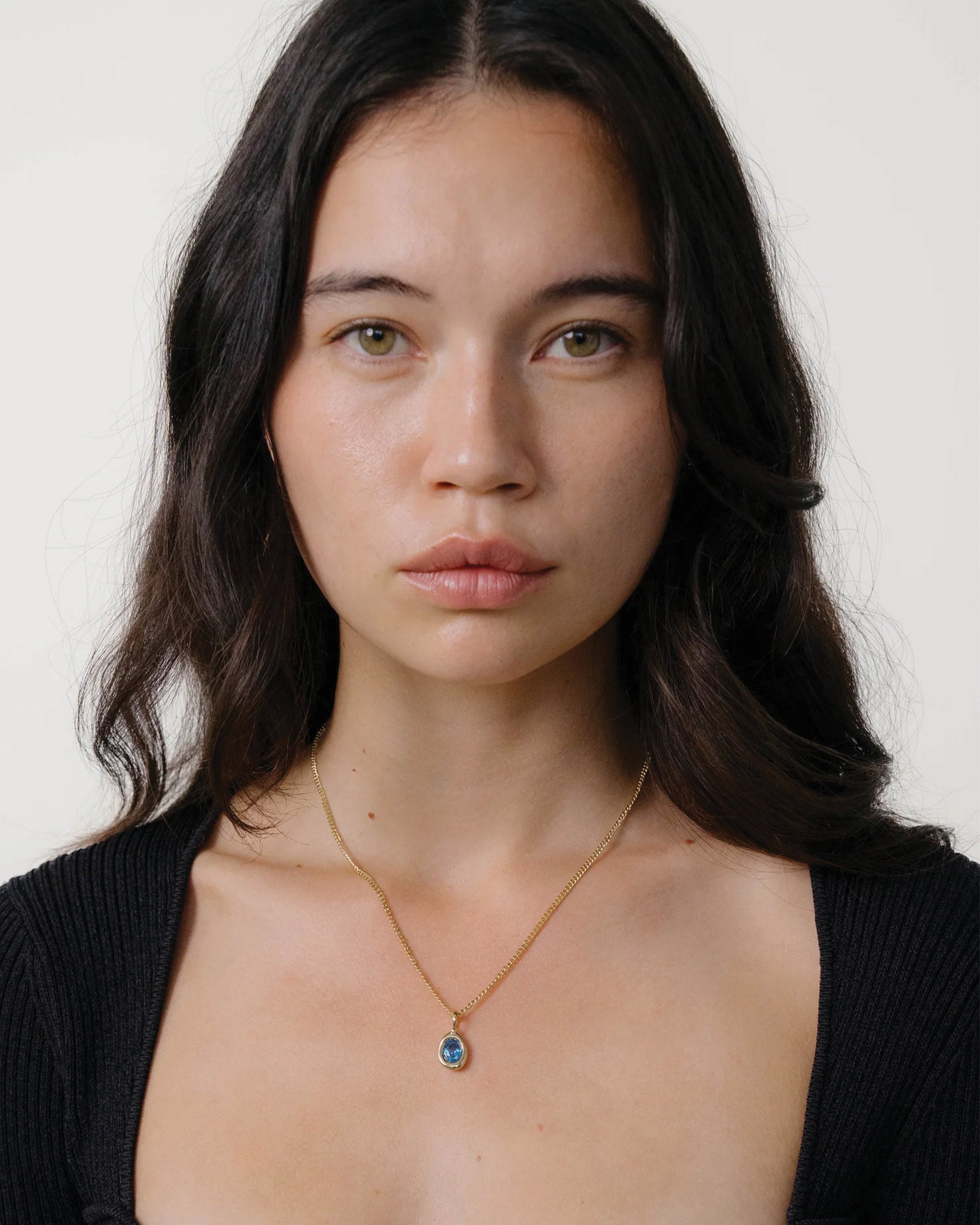 Ami Necklace 14k Gold Plated, Sky