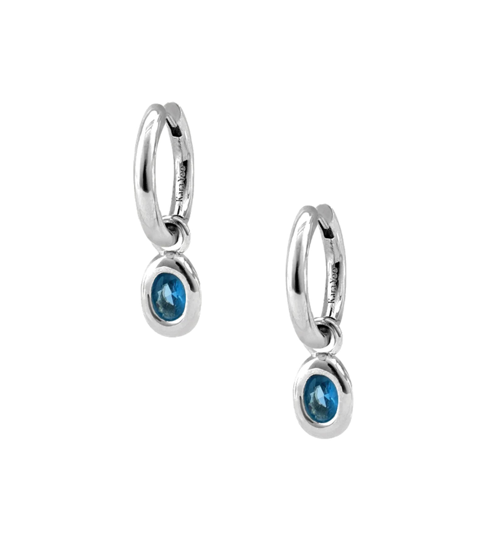Ami Hoops Sterling Silver, Sky