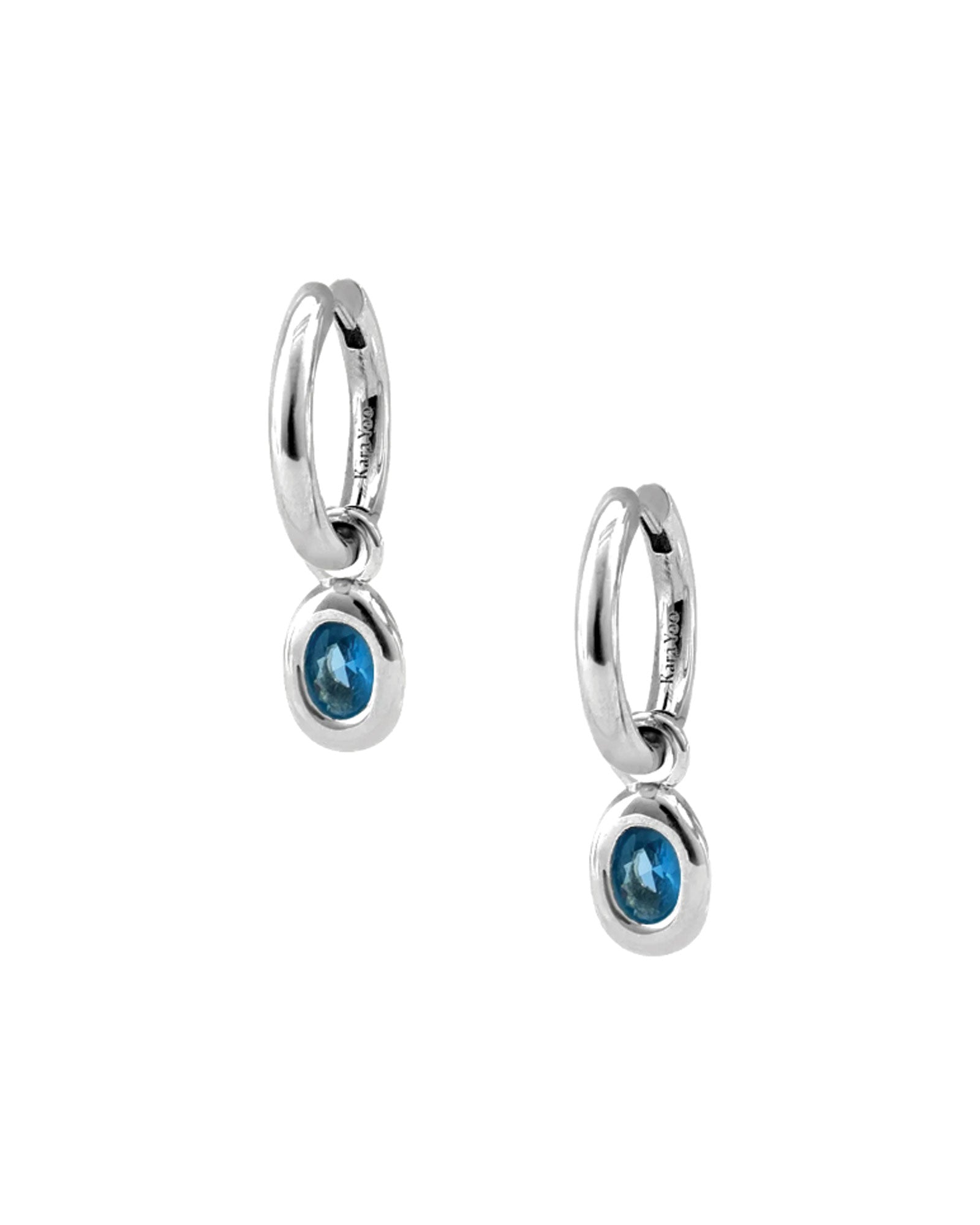 Ami Hoops Sterling Silver, Sky
