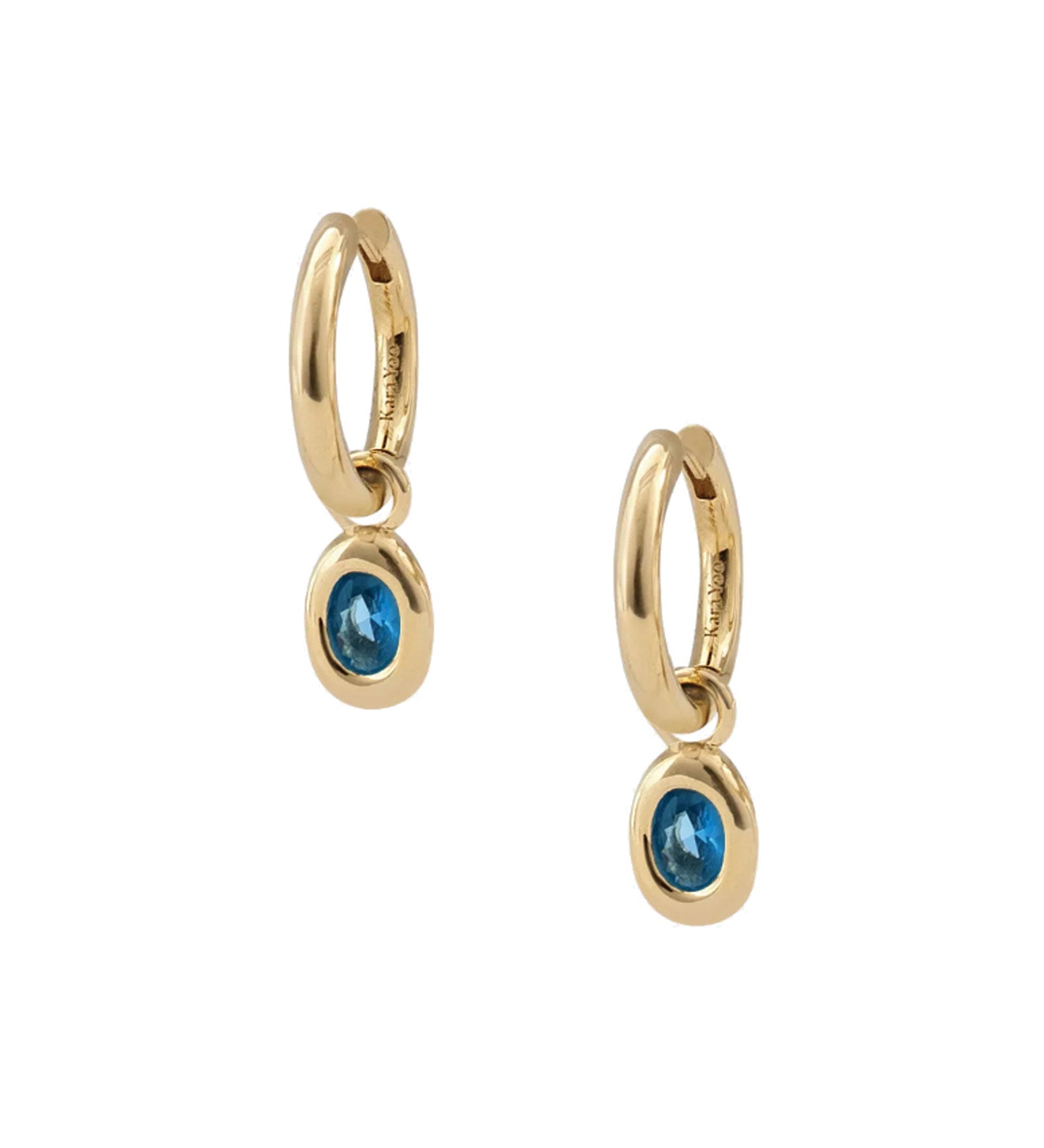 Ami Hoops 14k Gold Plated, Sky
