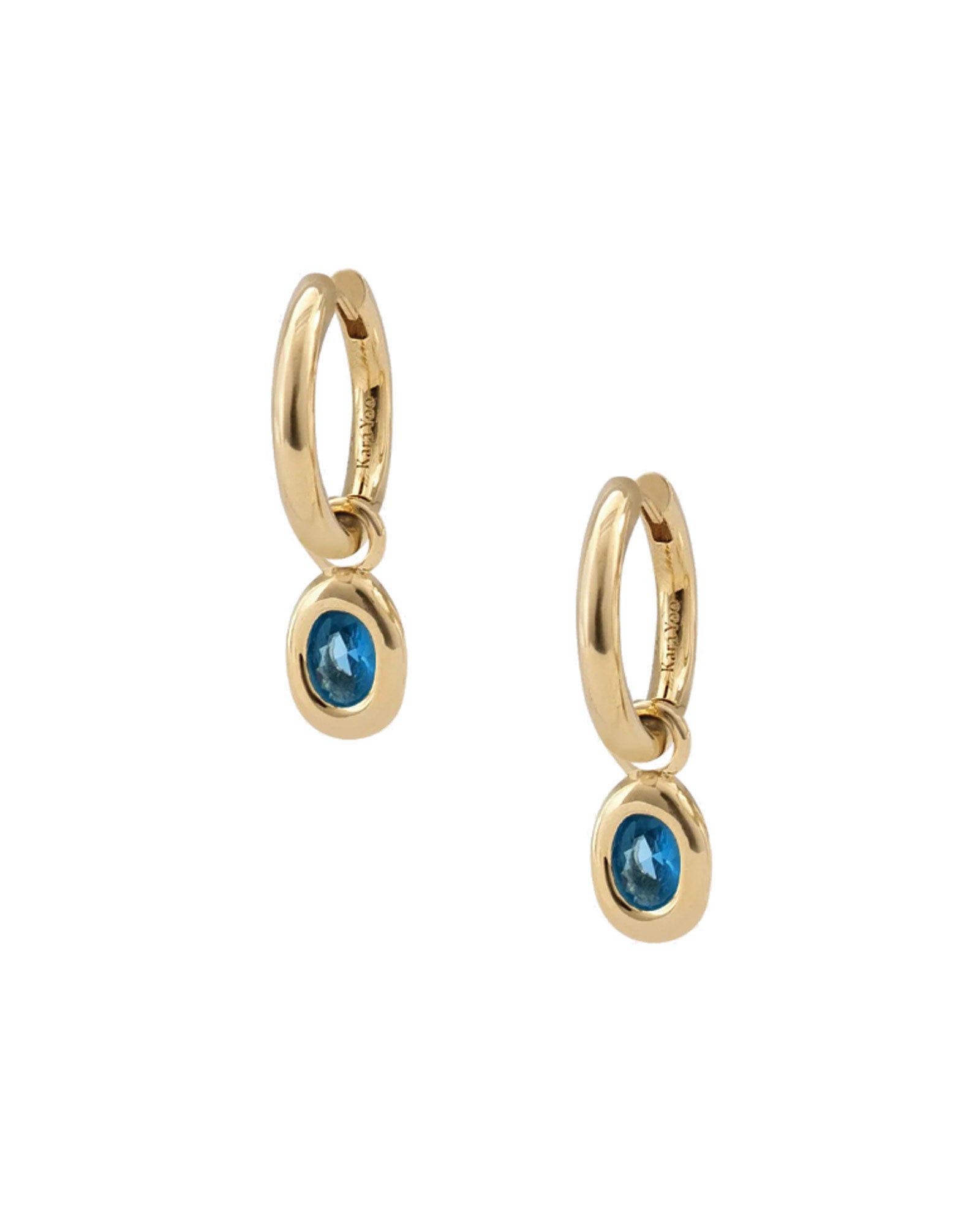 Ami Hoops 14k Gold Plated, Sky