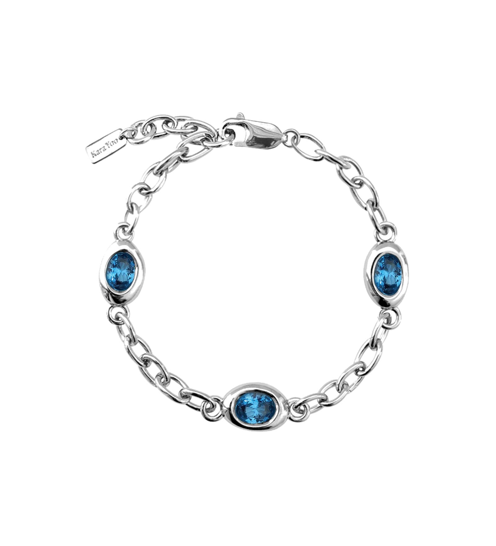 Ami Bracelet Silver Plated Brass, Sky