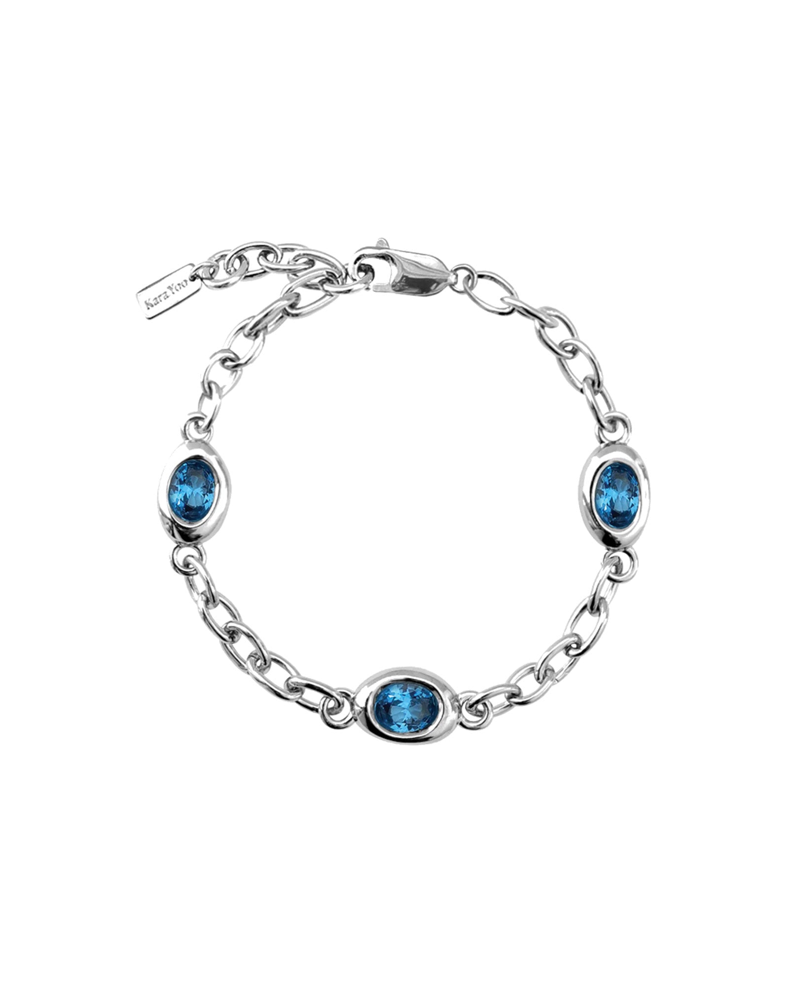 Ami Bracelet Silver Plated Brass, Sky