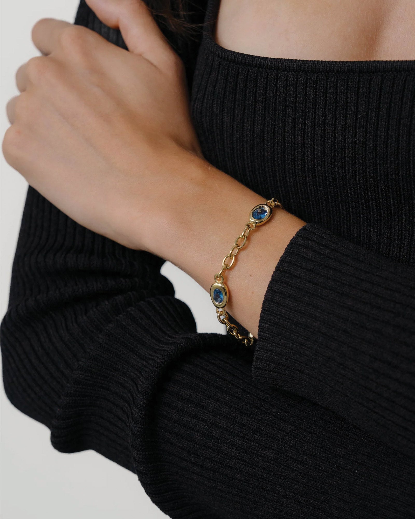 Ami Bracelet 14k Gold Plated, Sky