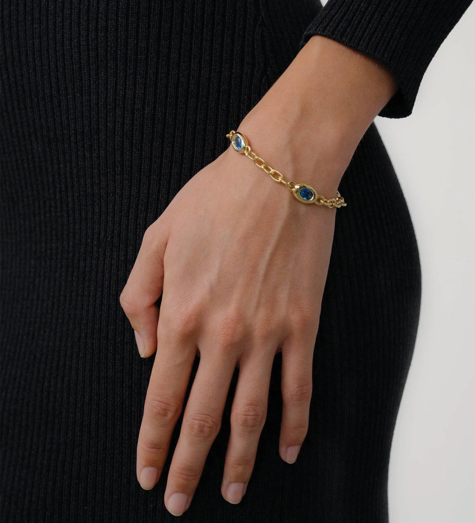 Ami Bracelet 14k Gold Plated, Sky