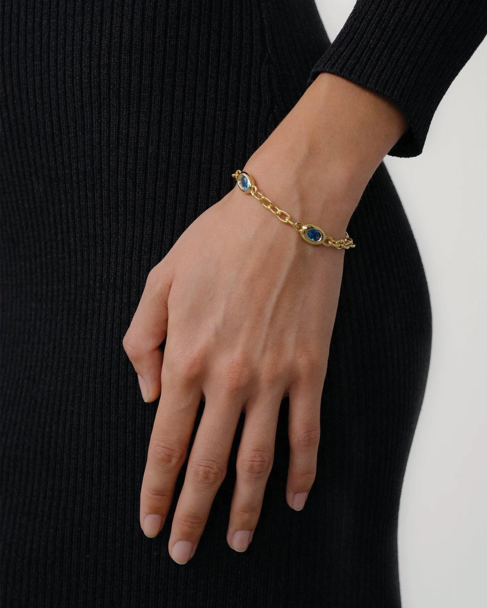 Ami Bracelet 14k Gold Plated, Sky