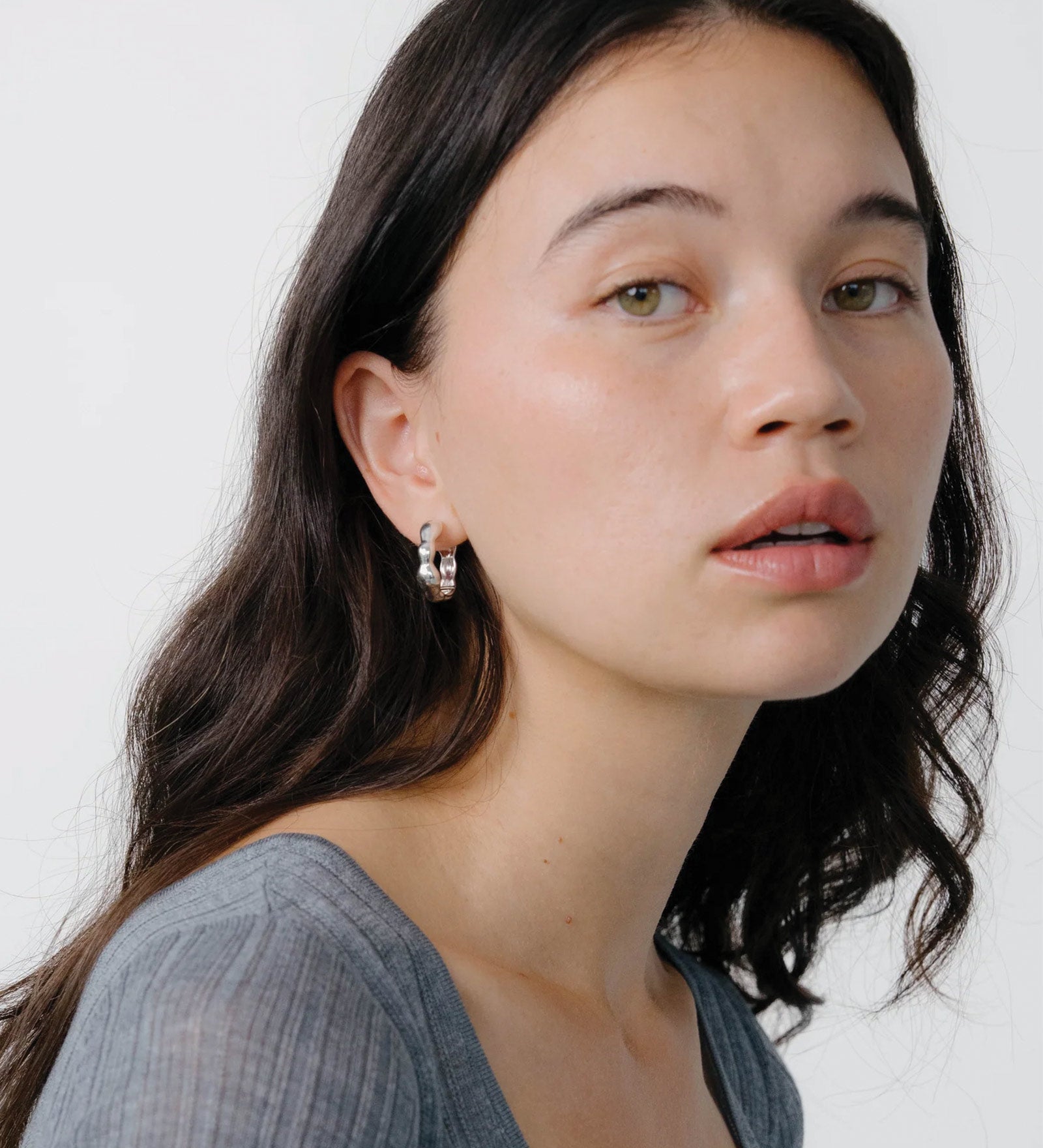 Lara Hoops, Medium Sterling Silver