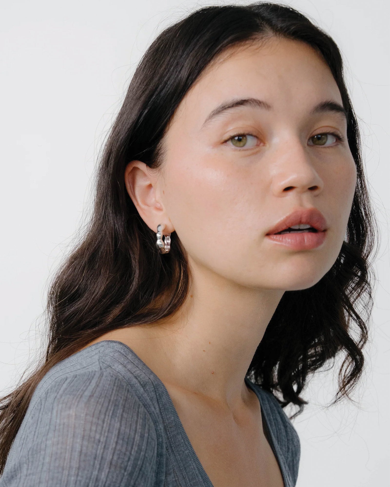 Lara Hoops, Medium Sterling Silver