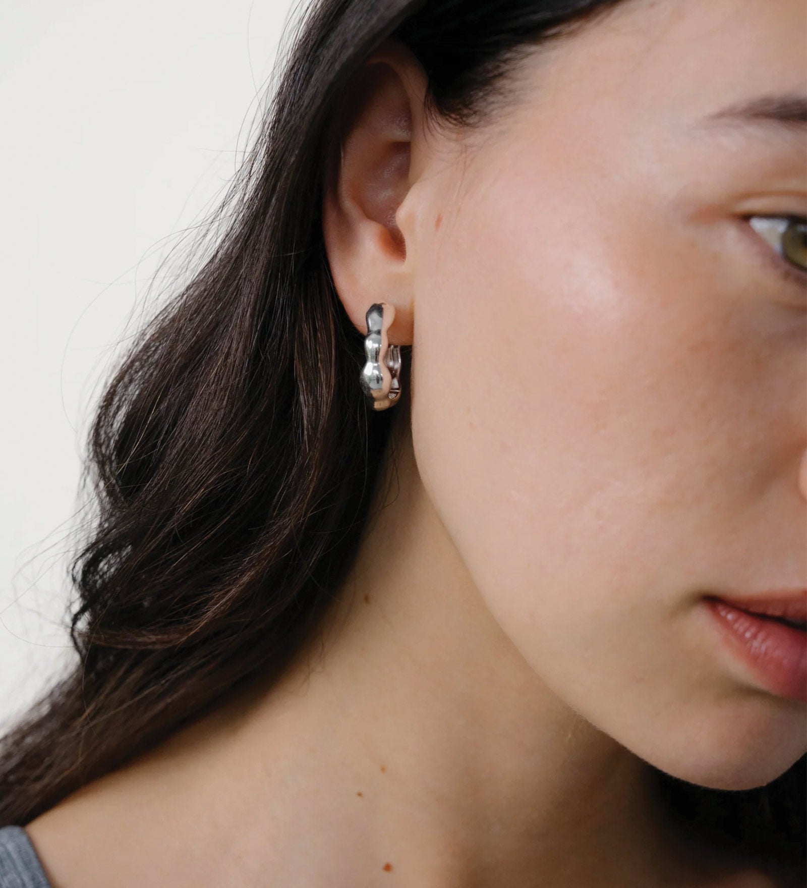 Lara Hoops, Medium Sterling Silver
