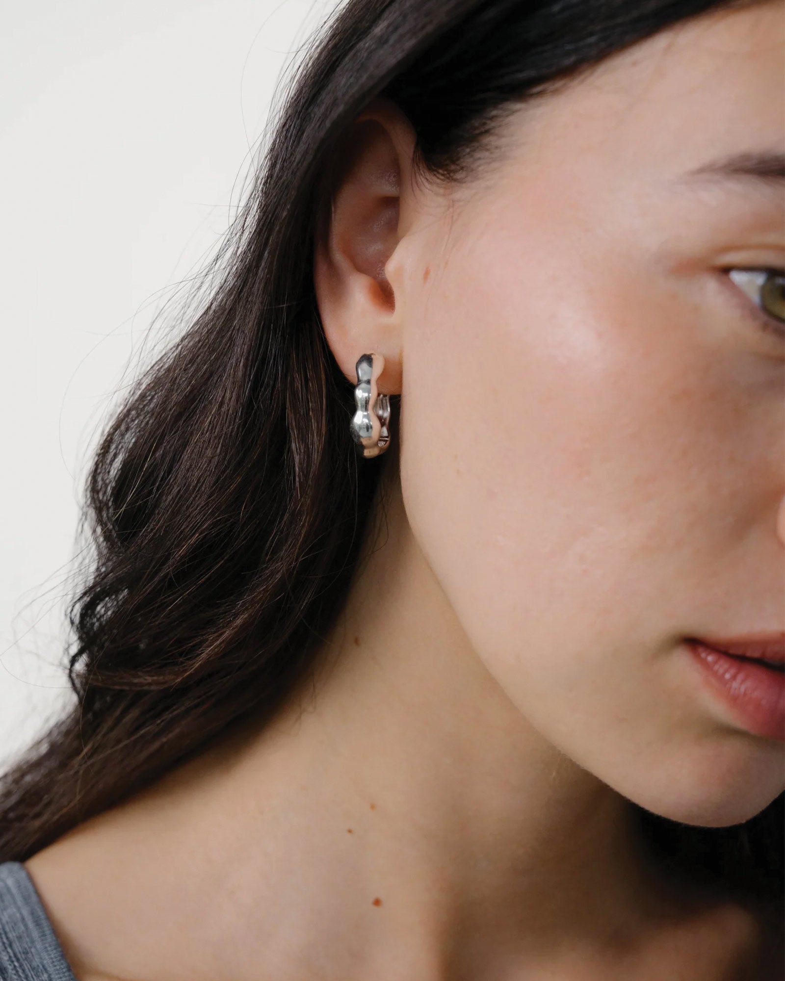 Lara Hoops, Medium Sterling Silver