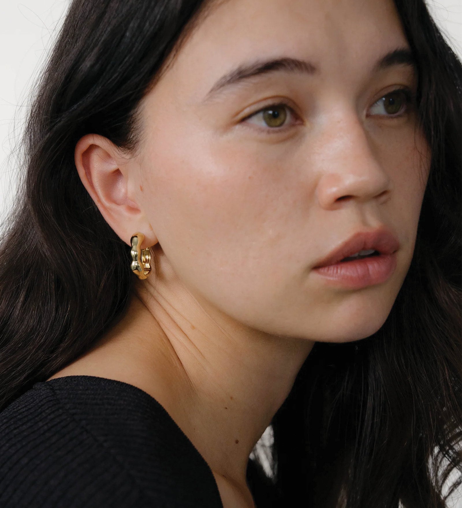 Lara Hoops, Medium 14k Gold Plated