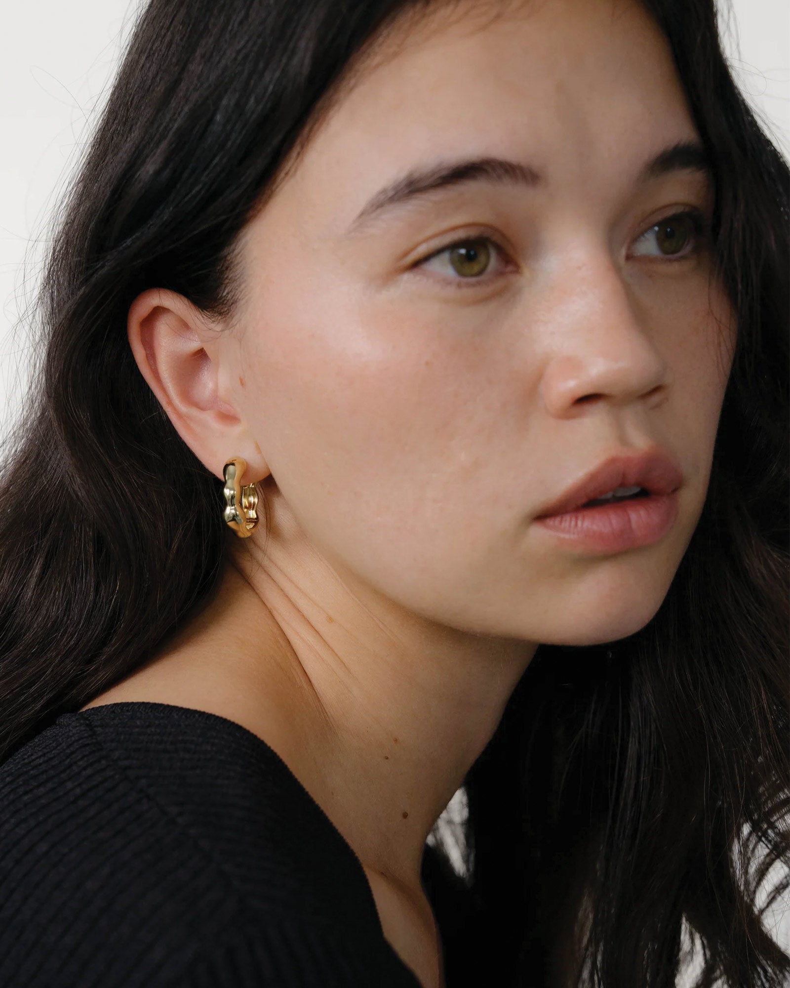 Lara Hoops, Medium 14k Gold Plated