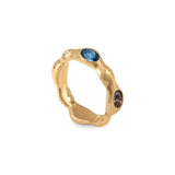 Mira Ring 14k Gold Plated, Coffee, Sky / 6