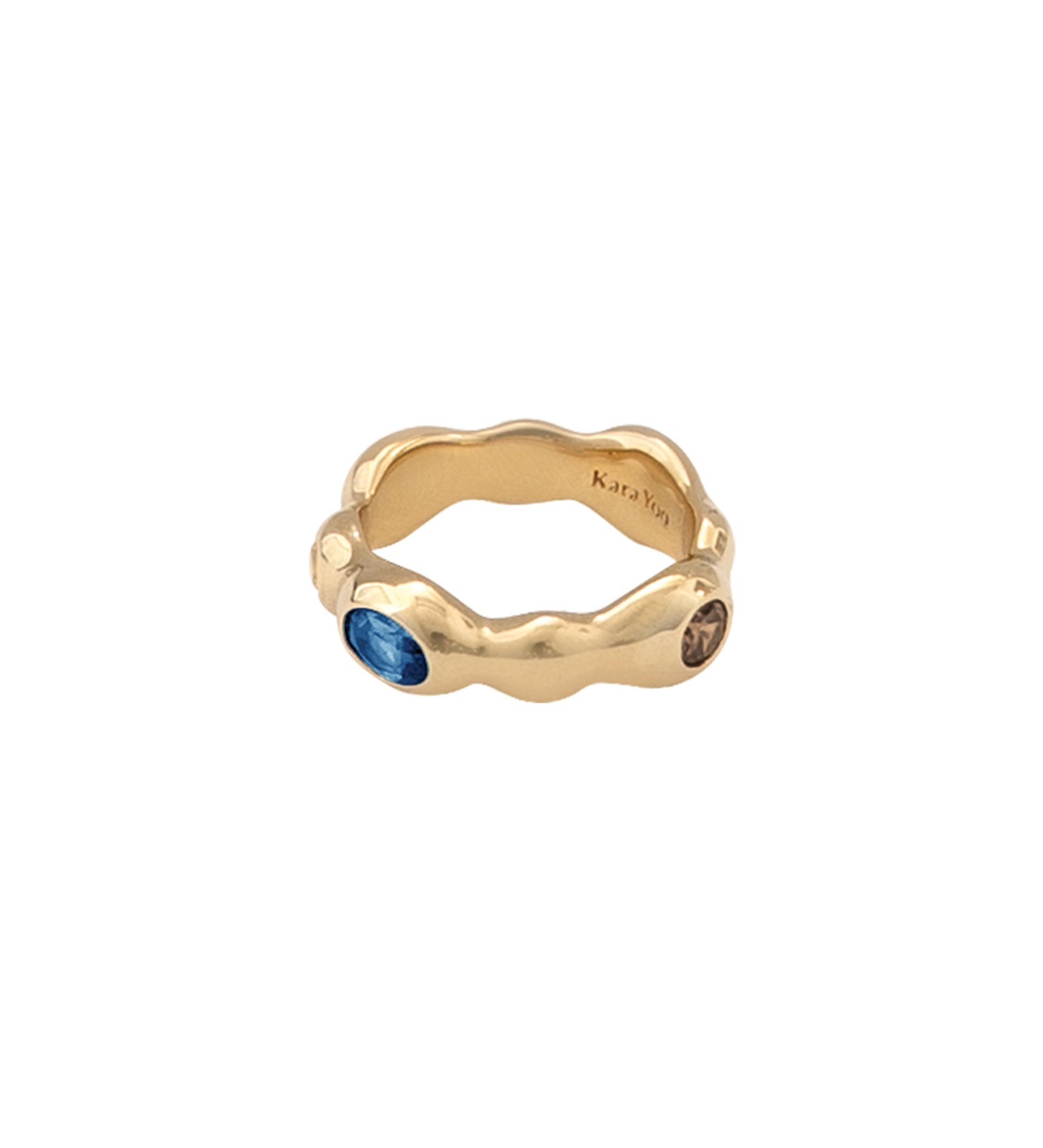 Mira Ring 14k Gold Plated, Coffee, Sky / 6