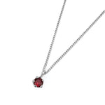 Birthstone Necklace Sterling Silver, Garnet