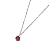 Birthstone Necklace Sterling Silver, Garnet