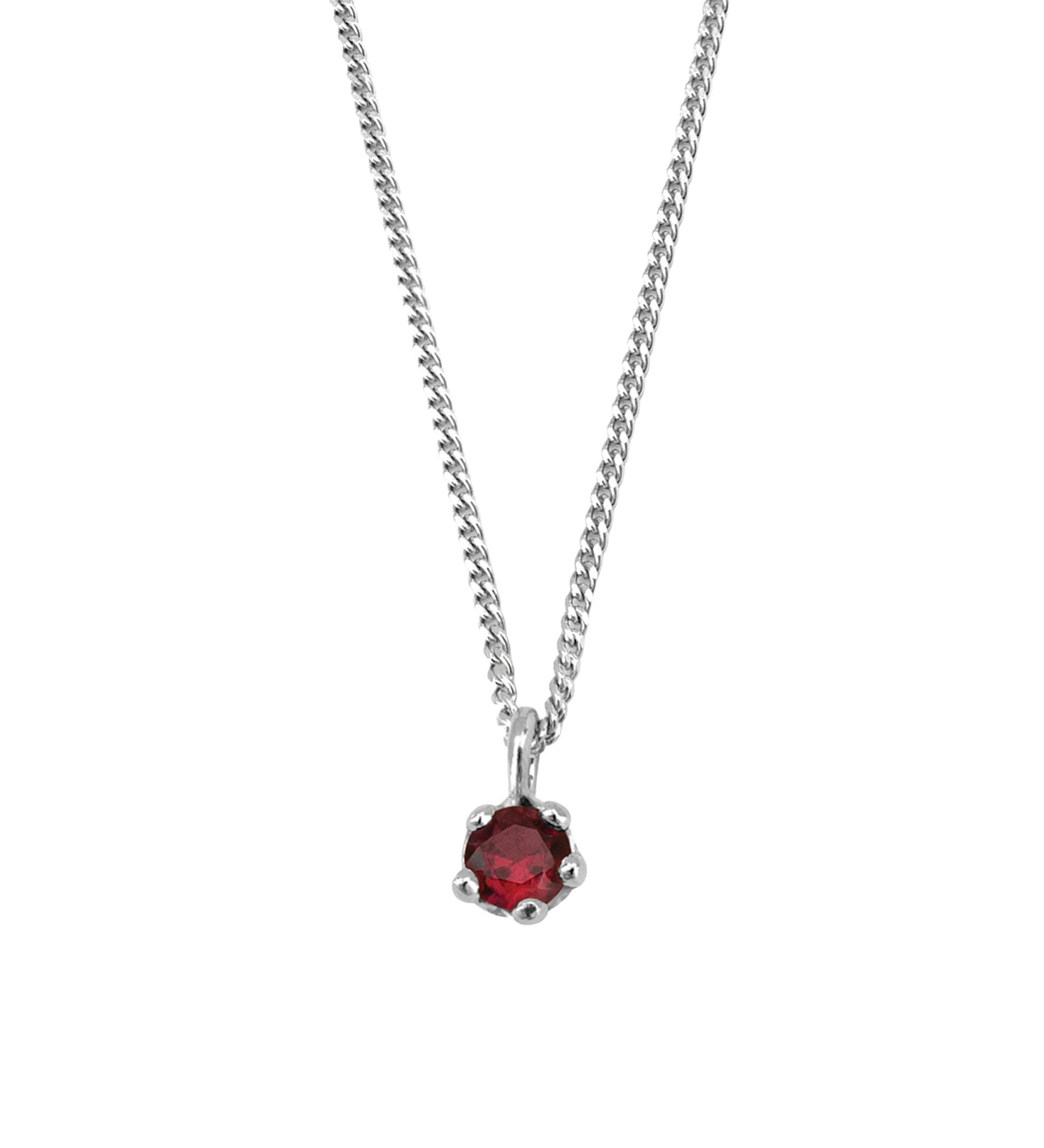 Kara Yoo-Birthstone Necklace-Necklaces-Sterling Silver, Garnet - January-Blue Ruby Jewellery-Vancouver Canada