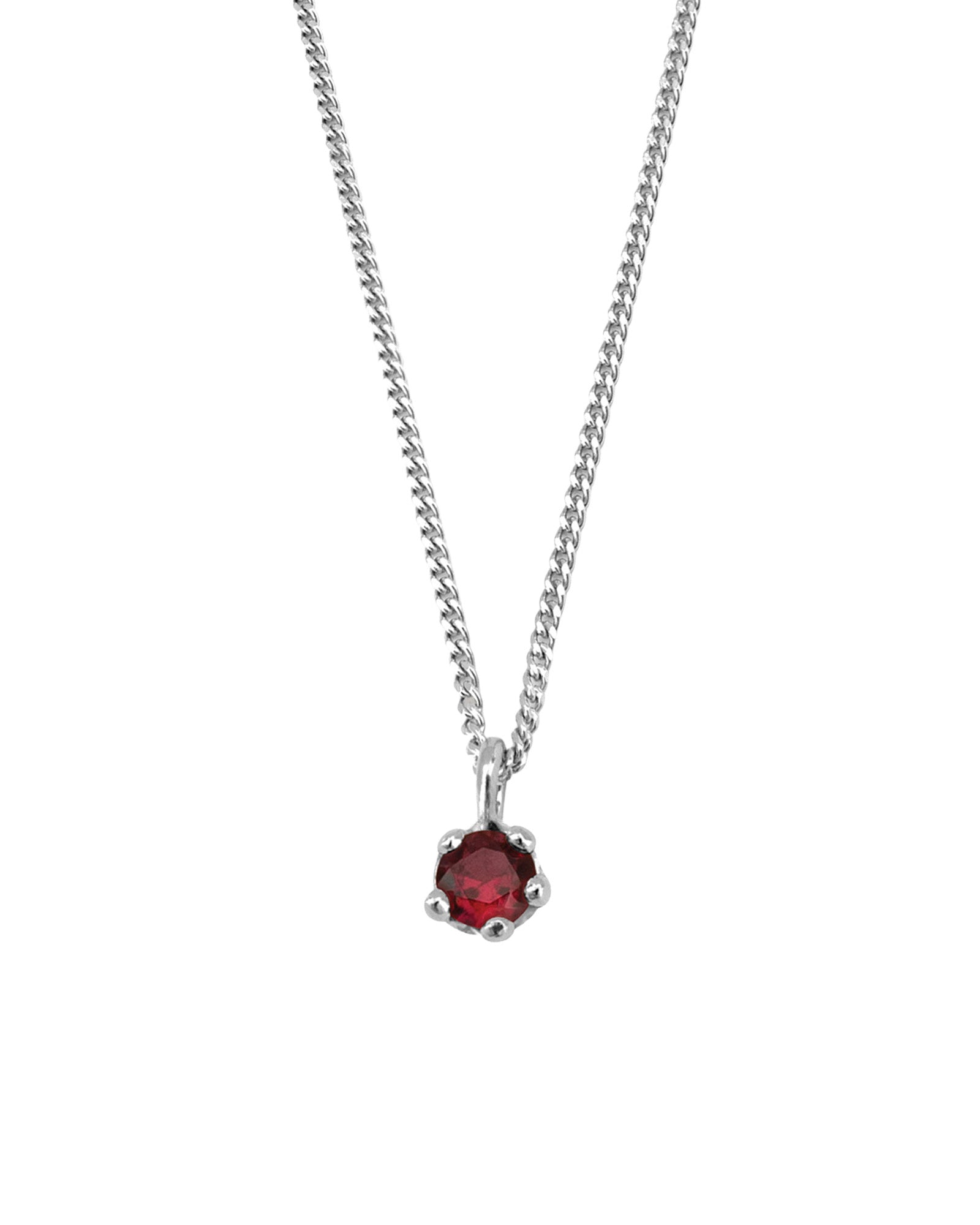 Kara Yoo-Birthstone Necklace-Necklaces-Sterling Silver, Garnet - January-Blue Ruby Jewellery-Vancouver Canada