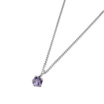 Birthstone Necklace Sterling Silver, Amethyst