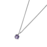 Birthstone Necklace Sterling Silver, Amethyst