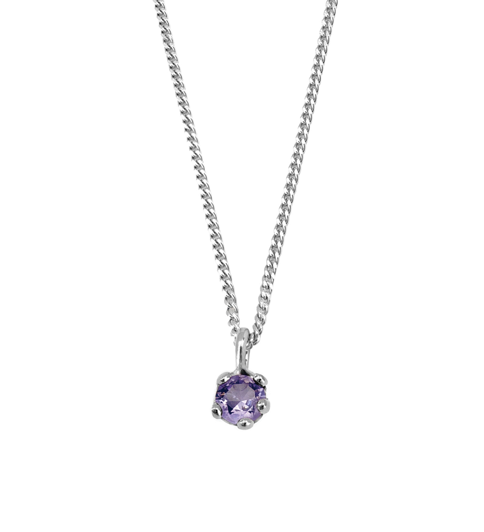 Kara Yoo-Birthstone Necklace-Necklaces-Sterling Silver, Amethyst - February-Blue Ruby Jewellery-Vancouver Canada