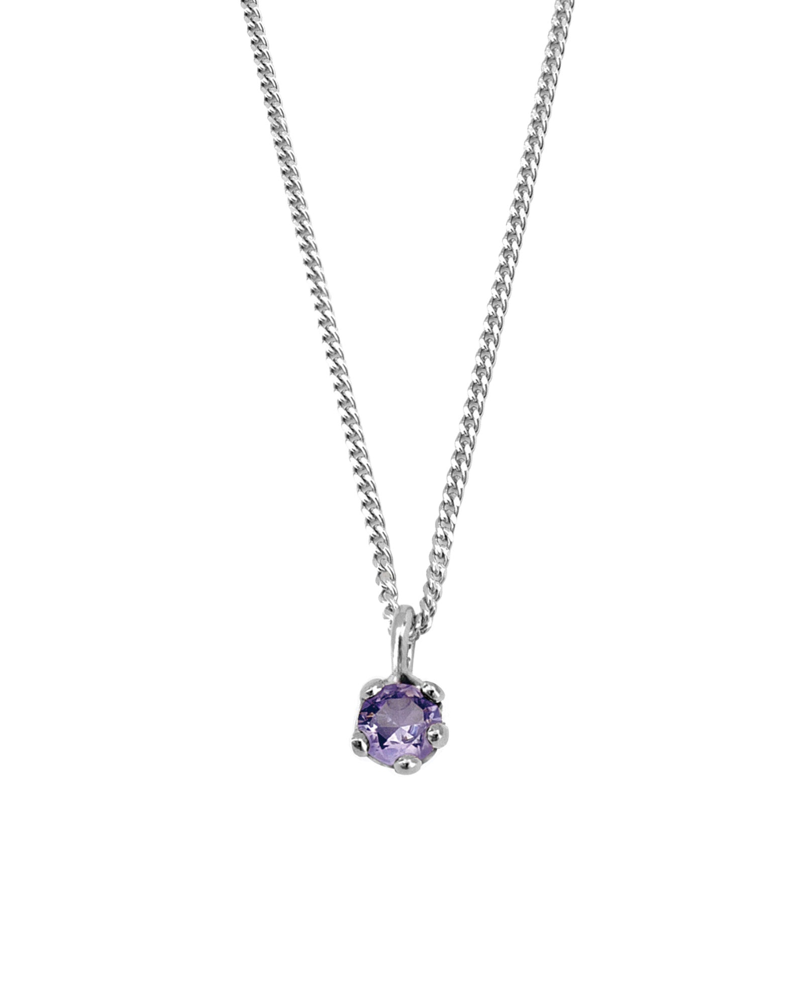 Kara Yoo-Birthstone Necklace-Necklaces-Sterling Silver, Amethyst - February-Blue Ruby Jewellery-Vancouver Canada