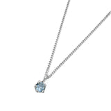 Birthstone Necklace Sterling Silver, Aquamarine