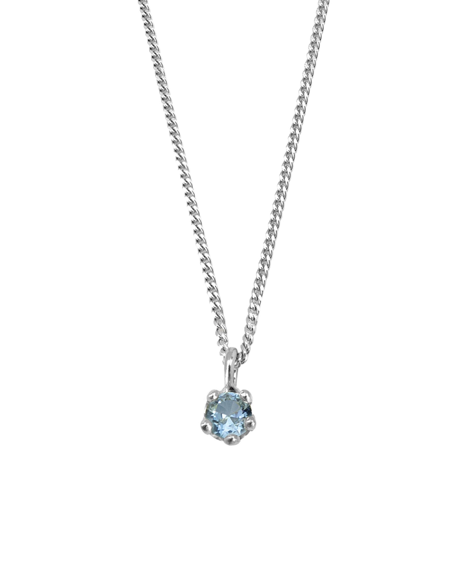 Kara Yoo-Birthstone Necklace-Necklaces-Sterling Silver, Aquamarine - March-Blue Ruby Jewellery-Vancouver Canada