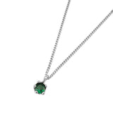 Birthstone Necklace Sterling Silver, Emerald